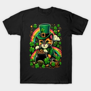 Funny cat shamrock T-Shirt